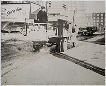 Salting the streets of Toronto.